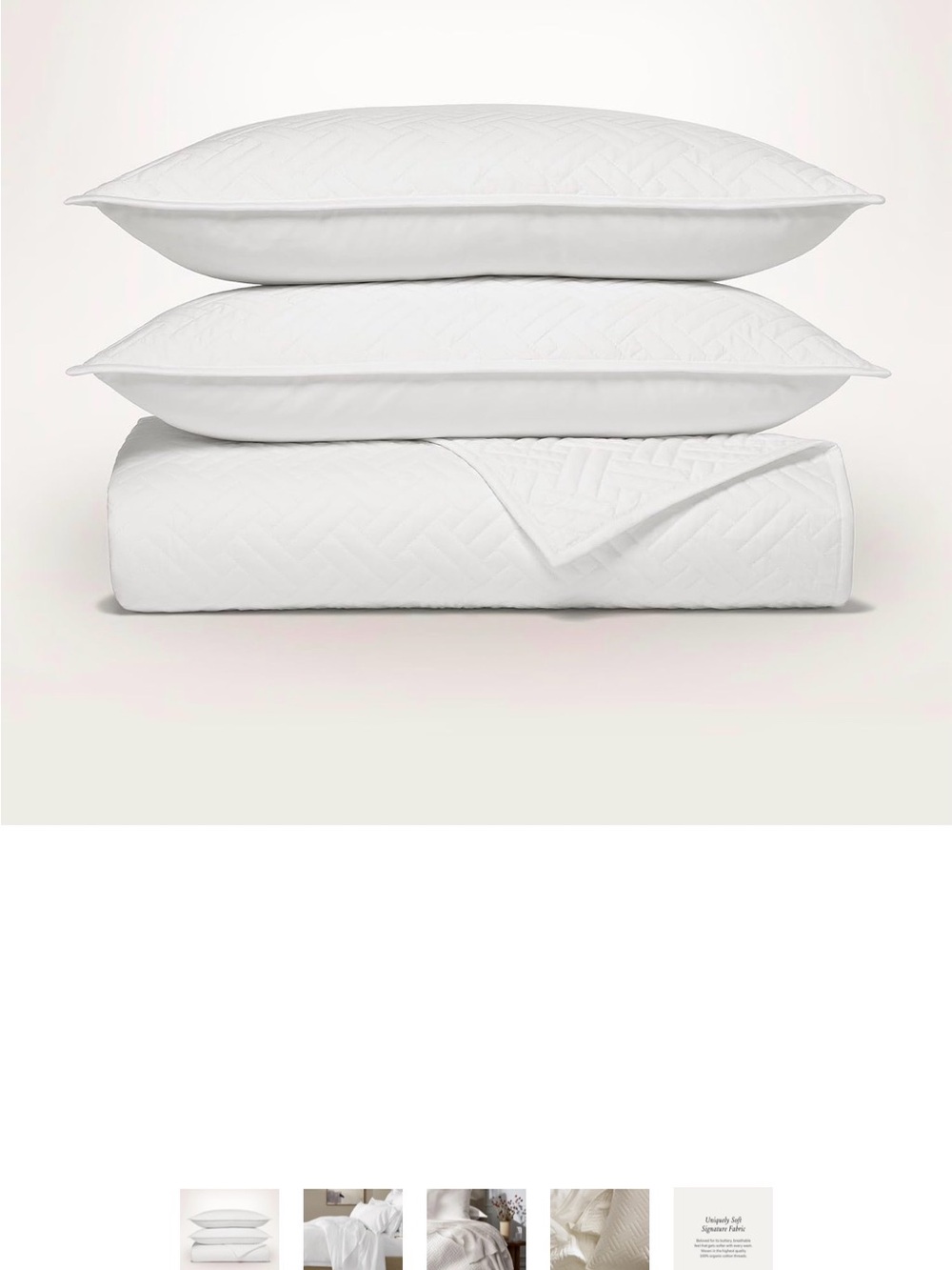 Boll & Branch King signature basketweave quilt set - white